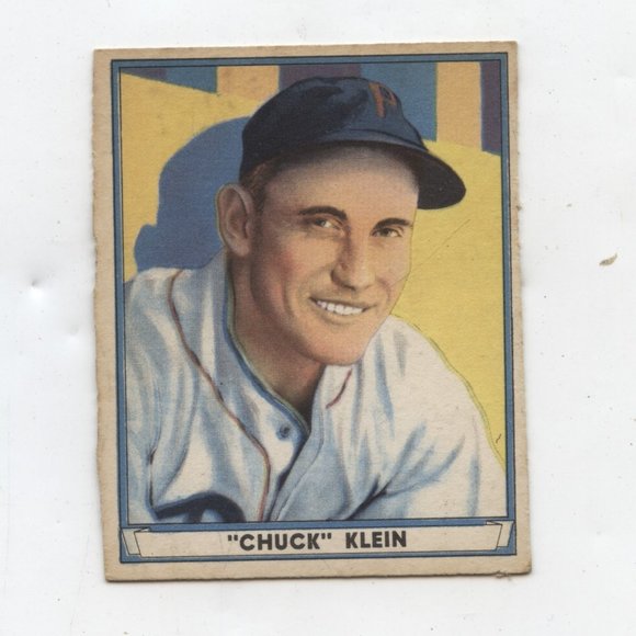 1941 PLAYBALL BASEBALL CARD OF CHUCK KLEIN PHILADELPHIA PHILLIES NO CREASES - Picture 1 of 1